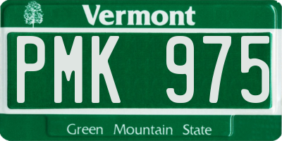 VT license plate PMK975