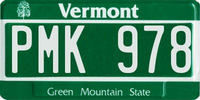 VT license plate PMK978