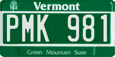 VT license plate PMK981
