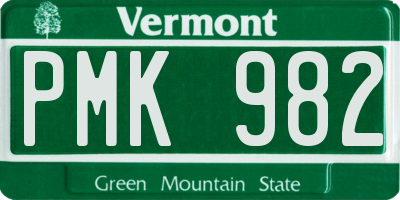 VT license plate PMK982