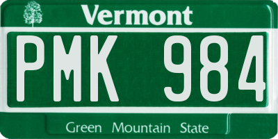 VT license plate PMK984