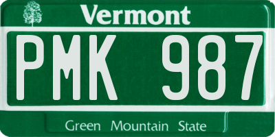 VT license plate PMK987
