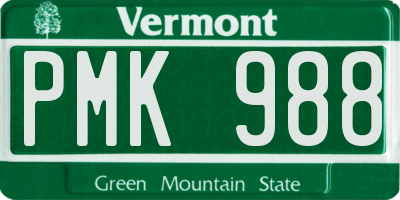 VT license plate PMK988