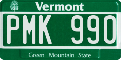 VT license plate PMK990
