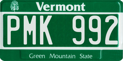 VT license plate PMK992
