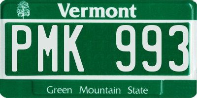 VT license plate PMK993