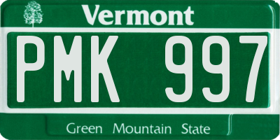 VT license plate PMK997