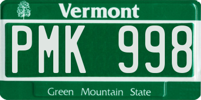 VT license plate PMK998