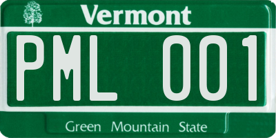 VT license plate PML001