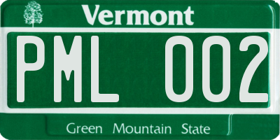 VT license plate PML002