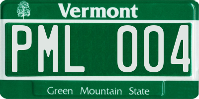 VT license plate PML004