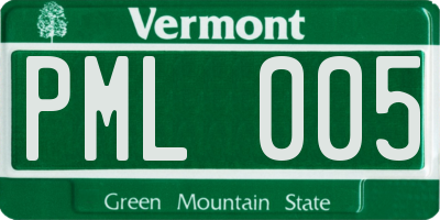 VT license plate PML005