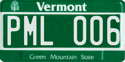 VT license plate PML006