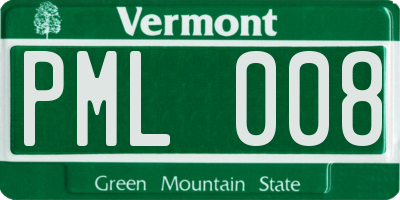 VT license plate PML008