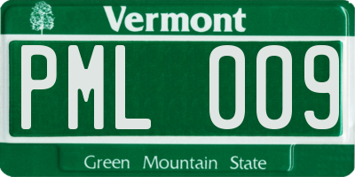 VT license plate PML009