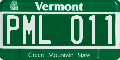 VT license plate PML011