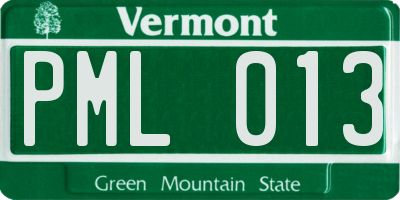 VT license plate PML013