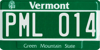 VT license plate PML014