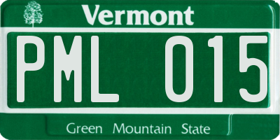VT license plate PML015
