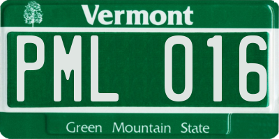 VT license plate PML016