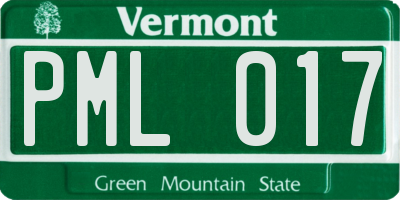 VT license plate PML017