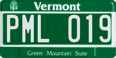 VT license plate PML019