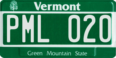 VT license plate PML020