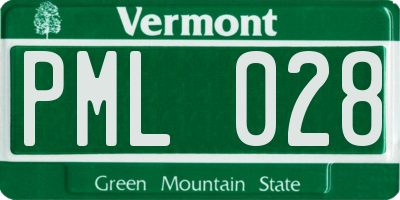 VT license plate PML028