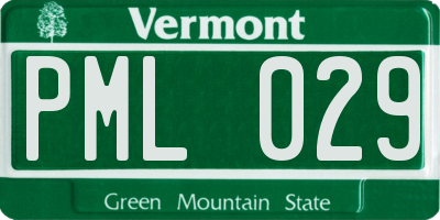 VT license plate PML029
