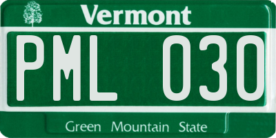 VT license plate PML030
