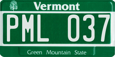 VT license plate PML037