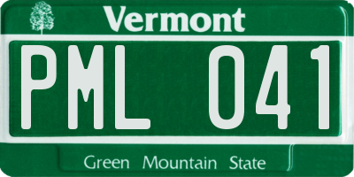 VT license plate PML041