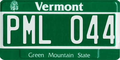 VT license plate PML044