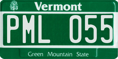 VT license plate PML055