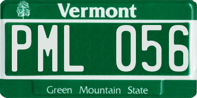 VT license plate PML056