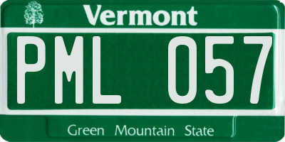 VT license plate PML057