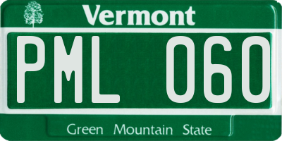 VT license plate PML060