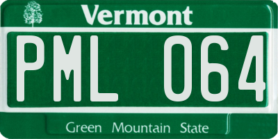 VT license plate PML064