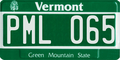 VT license plate PML065