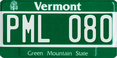 VT license plate PML080