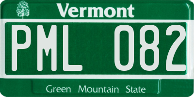 VT license plate PML082