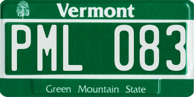VT license plate PML083
