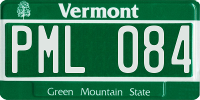 VT license plate PML084