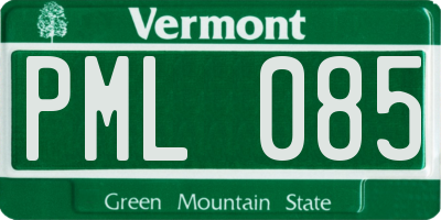 VT license plate PML085