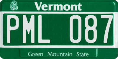 VT license plate PML087