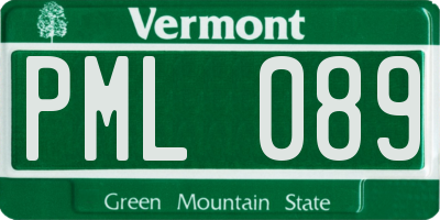 VT license plate PML089