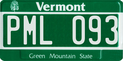VT license plate PML093