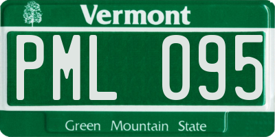 VT license plate PML095