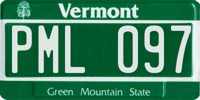 VT license plate PML097