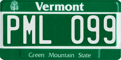 VT license plate PML099